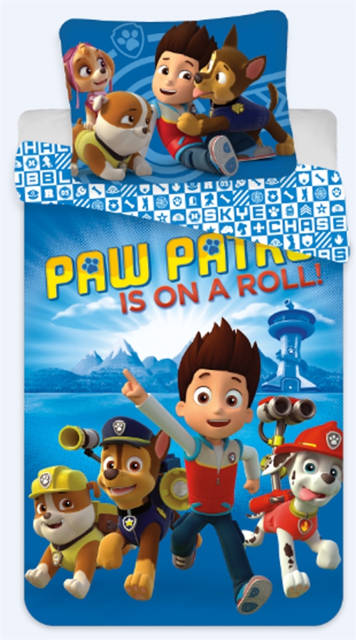 Billede af Paw Patrol sengetøj - 140x200 cm - Is on a roll Paw Patrol - Vendbart design - Sengesæt i 100% bomuld hos Dynezonen.dk